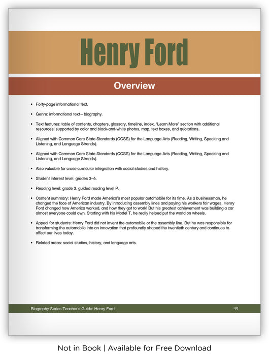Henry Ford from Hameray Biography Series