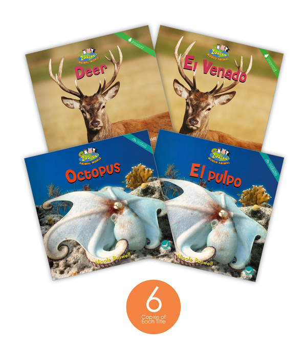 Zoozoo Mundo Animal Set 1 and 2 Dual Language Set (6-Packs)