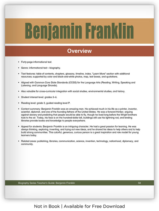 Benjamin Franklin from Hameray Biography Series