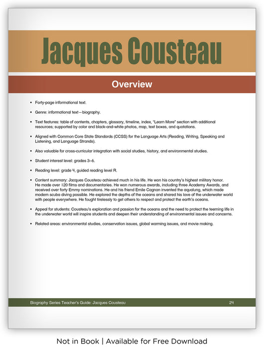 Jacques Cousteau from Hameray Biography Series